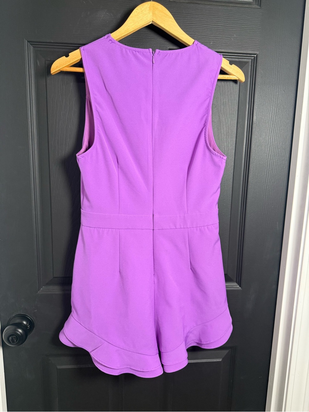 DO+BE Purple V-Neck Sleeveless Romper with Ruffle Hem - Picture 5 of 8